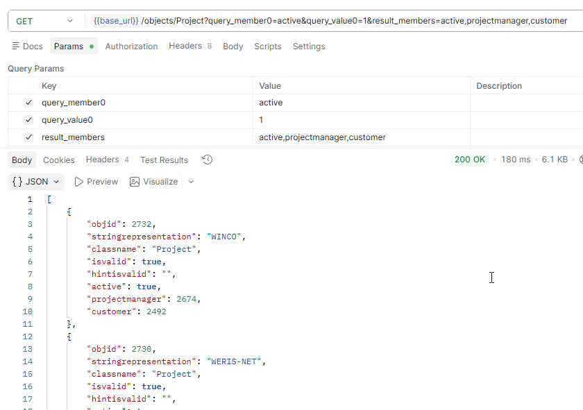Structured data in Vertec