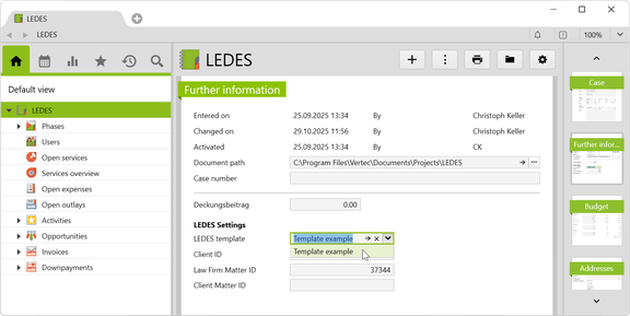 LEDES export