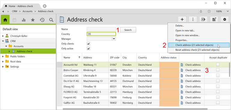 Address check (Germany)