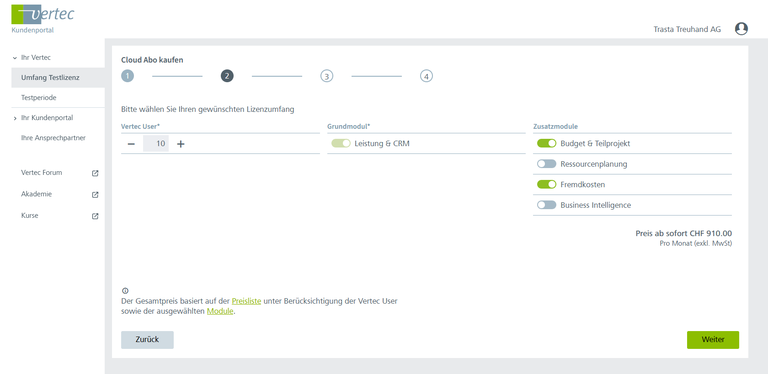 Redesign Des Vertec Kundenportals: Vertec Login – SFMH