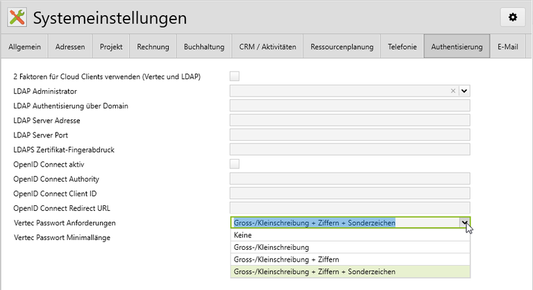 Authentisierung via Vertec Login