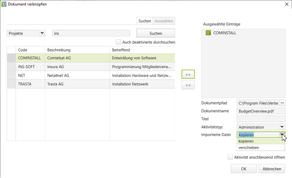 Vertec Explorer add-in