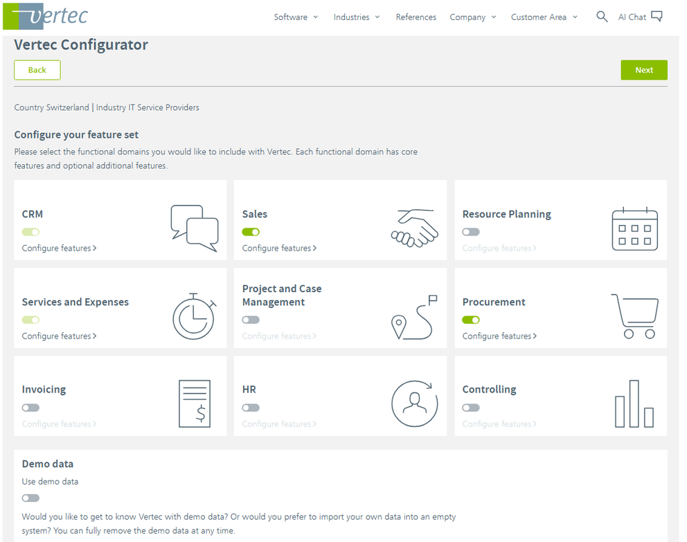 Vertec Configurator