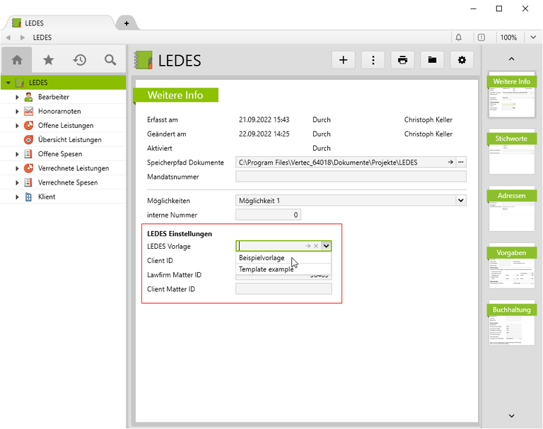 Create invoices in LEDES format