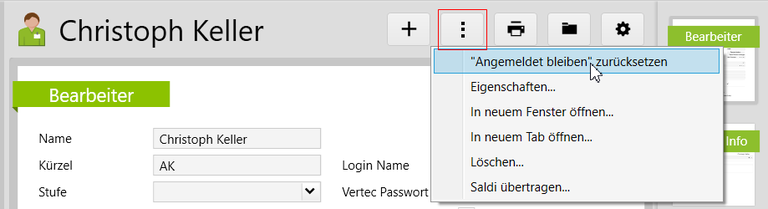 Authentisierung via Vertec Login