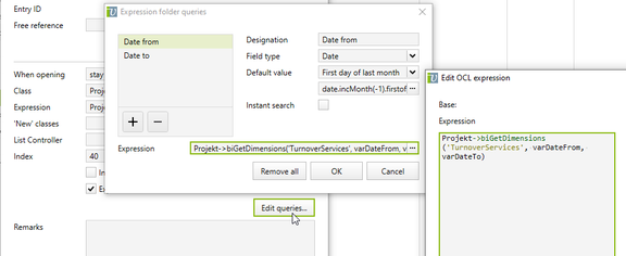 OCL operators for querying BI data