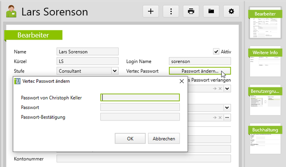 Authentisierung via Vertec Login