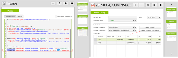 E-invoice templates