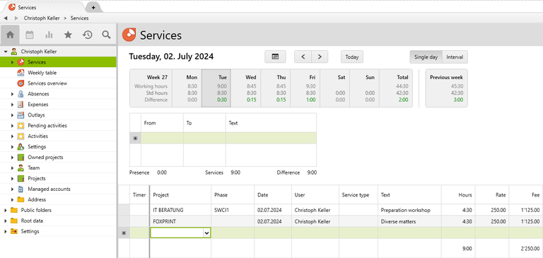 Configuring Vertec step by step